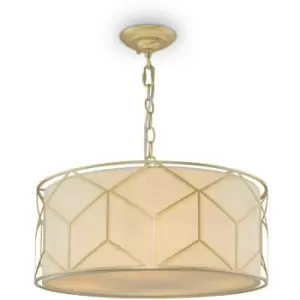 Image of Maytoni Classic - Messina Classic Messina 4 Light Gold Pendant Ceiling Light Fabric Shade