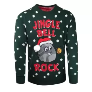 Image of Brave Soul Mens Jingle Bell Rock Christmas Jumper (S) (Pine Green)