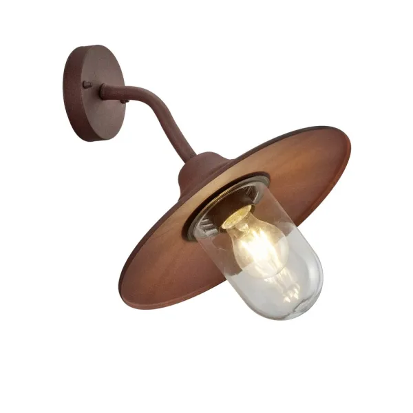 Image of Brenta Vintage Outdoor Dome Wall Lamp Rusty IP44