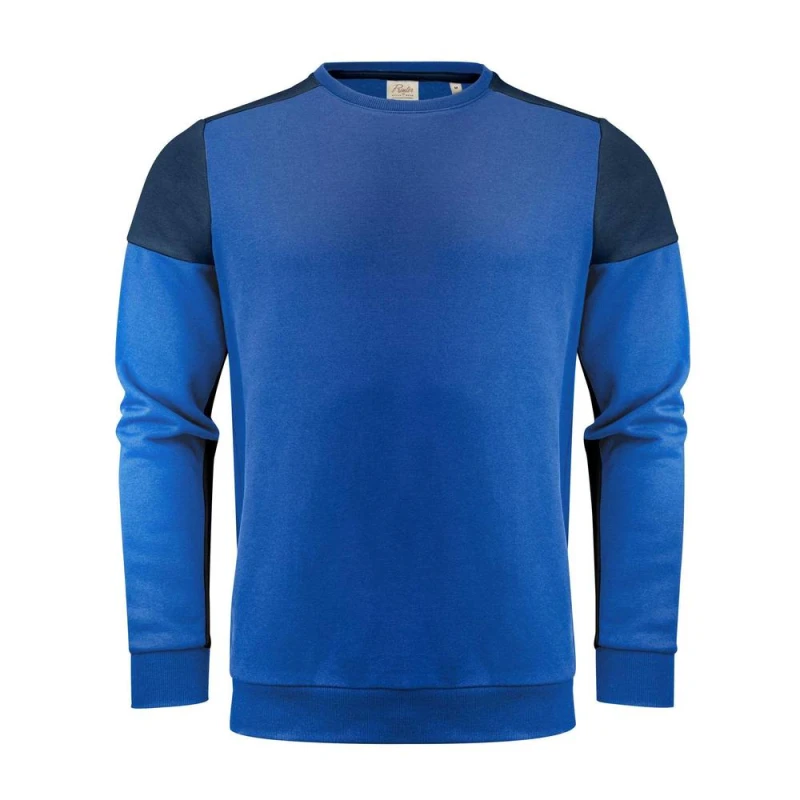 Image of Printer PRIME Mens Contrast Crew Neck Sweatshirt in Blue Size: XS Blue Male XS