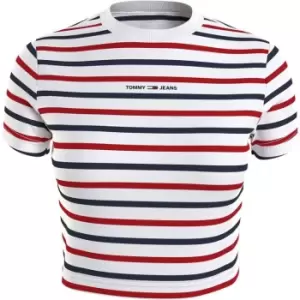 Image of Tommy Jeans Tjw Baby Crop Stripe Tiny Linear - Multi