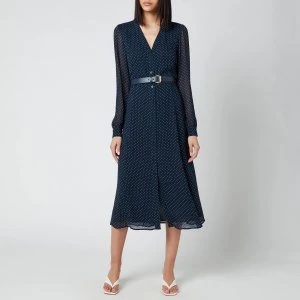 Image of Michael Kors Womens Perfection Dot Kate Dress - Midnight Blue/White - M