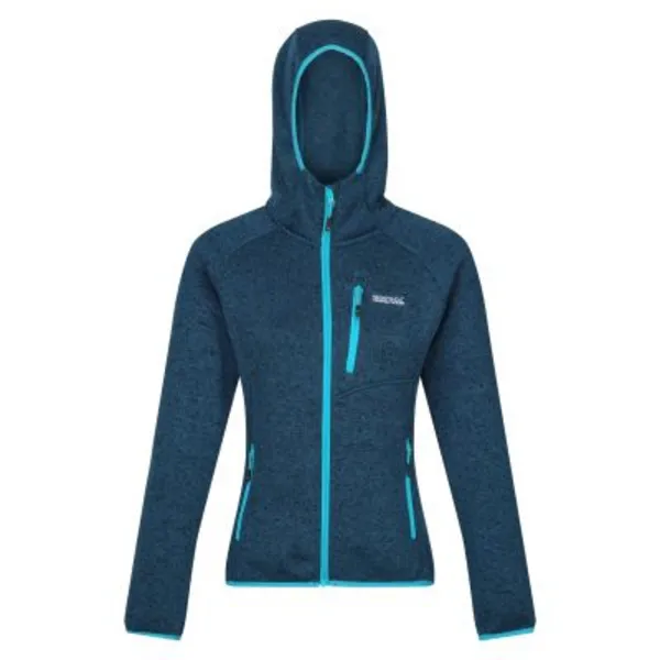 Image of Regatta Womens Hooded Newhill Fleece Full Zip Fleece Tops 10 Moroccan Blue(Tahoe Blue) 30188391195