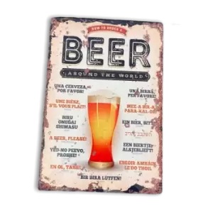 Image of Geko - Vintage Metal Sign - How To Order A Beer Around The World