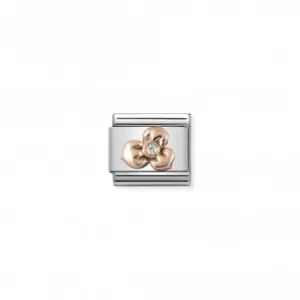 Image of Nomination Composable Classic Rose Gold Zirconia Flower Link 430305/02