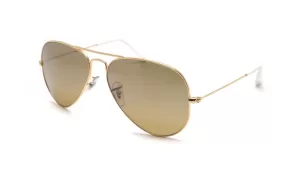 Image of Ray-Ban Aviator Sunglasses RB3025 001/3K Size 58 - Gold