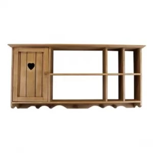 Image of Wooden Wall Hanging Unit With Cupboard & Shelves