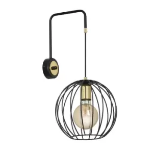 Image of Albio Black Wall Lamp 1x E27