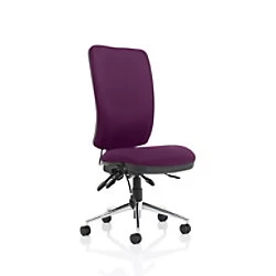 Image of Dynamic Independent Seat & Back Task Operator Chair With Purple Fabric Without Arms Chiro Without Headrest High Back