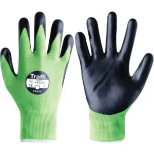 Image of Cut Resistant Gloves, Foam Nitrile Coating, Green/Black, Size 9