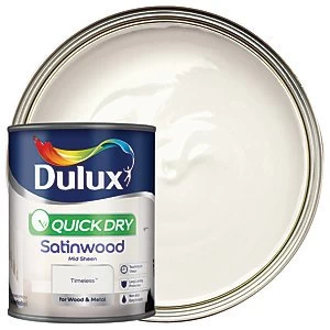 Image of Dulux Quick Dry Timeless Satinwood Mid Sheen Paint 750ml