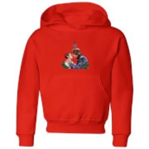 Image of Star Wars Mistletoe Kiss Kids Christmas Hoodie - Red - 7-8 Years