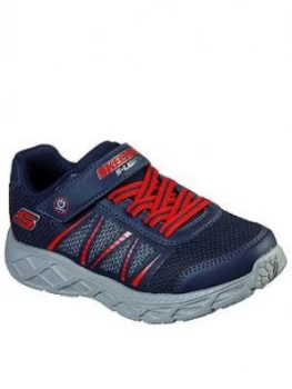 Image of Skechers Boys Dynamic Flash Strap Trainer - Navy, Size 13 Younger