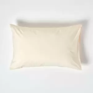 Image of HOMESCAPES Cream Egyptian Cotton Housewife Pillowcase 200 Thread Count , Standard Size - Cream - Cream