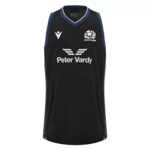 Image of Macron Scotland Rugby 6 Nations Basketball Singlet 2023 2024 Adults - Black