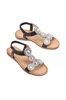 Image of Cushioned Jewelled Sandals