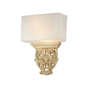 Image of Maytoni Lighting - Cipresso Wall Lamp Beige with Rectagular Shade, 2 Light, E14