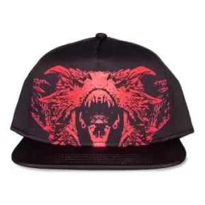 Image of GoT: House Of Dragons - Targaryen Dragon Snapback Cap - Red/Black