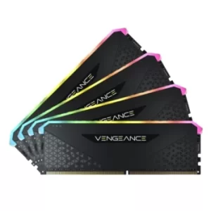 Image of Corsair Vengeance RGB RS 32GB Memory Kit (4 x 8GB), DDR4, 3200MHz (PC4-25600), CL16, XMP 2.0, 6 LEDs, Black
