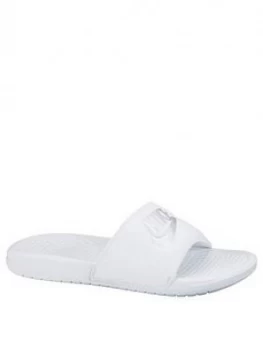 Image of Nike Benassi JDI Sliders - White/Silver, Size 7.5, Women
