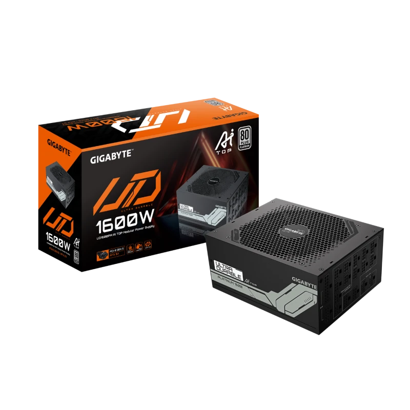 Image of Gigabyte UD1600PM PG5 AI TOP Platinum 1600W Modular PCIe 5.0 Power Supply - Black - GP-UD1600PM PG5