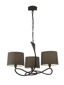 Image of Lua Ceiling Pendant 3 Light E27, Ash Grey with Ash Grey Shades