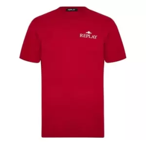 Image of Replay Small Logo T-Shirt - Red