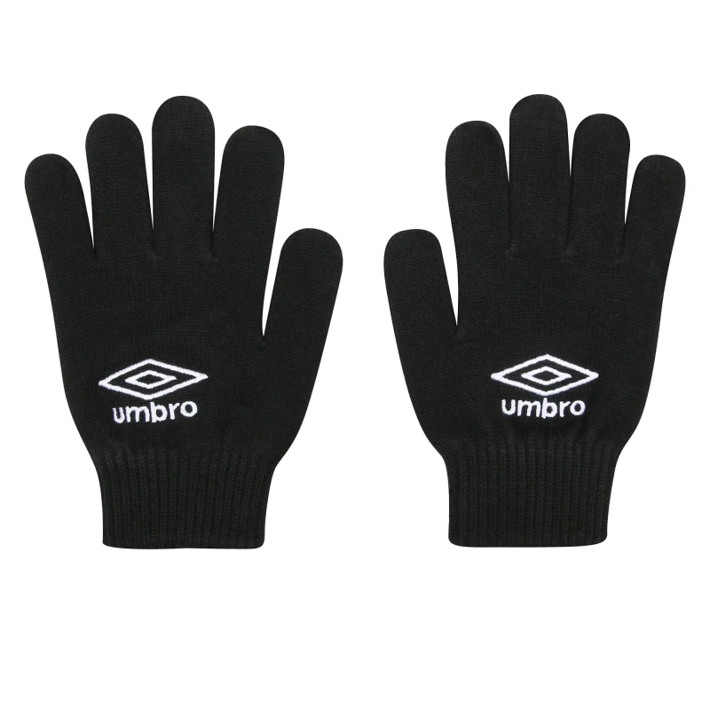 Image of Umbro Knitted Winter Gloves in Black Unisex One Size