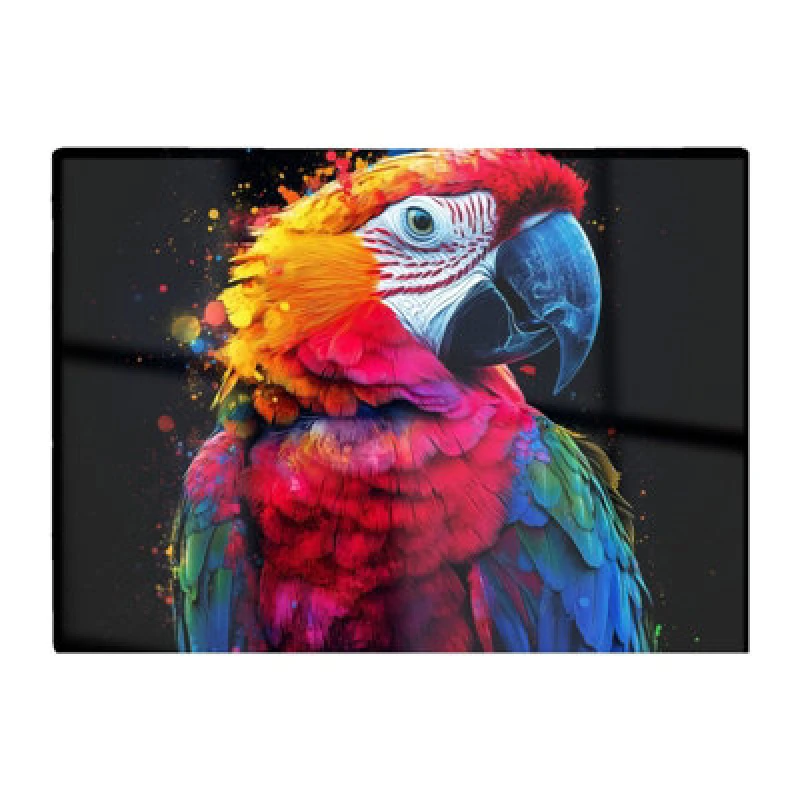 Image of Warren Reed Designer Vivid Parrot In A Splash Of Colour Chopping Board