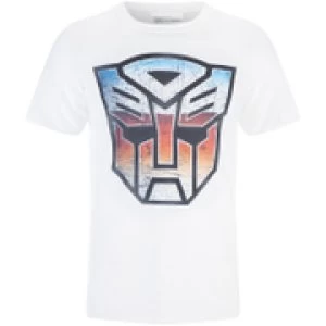 Image of Transformers Mens Transformers Multi Emblem T-Shirt - White - S