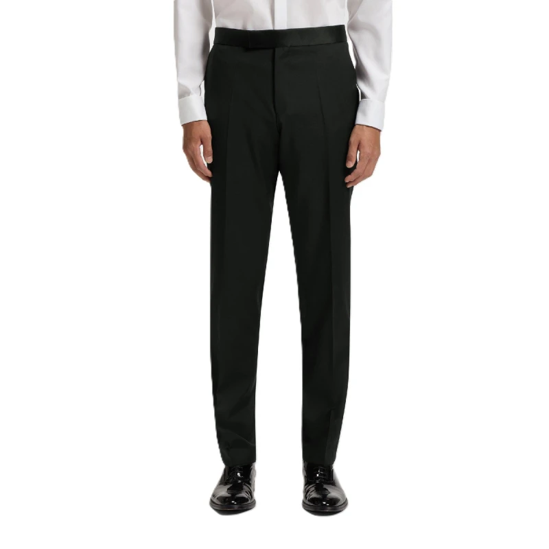 Image of Boss Mens H Lenon Tux Straight Leg Trousers Black male 38