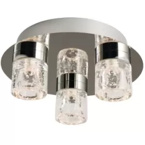 Image of Flush Bathroom Ceiling Light Bubble Glass IP44 Warm White LED Lamp Chandelier
