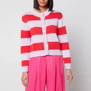 Image of Olivia Rubin Dee Embellished Stripped Cotton Cardigan - S