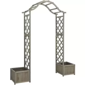 Image of Garden Pergola with Planter Grey Solid Firwood Vidaxl Grey