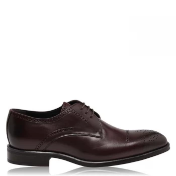 Image of Reiss Ros Brogue Derby Shoes - Bordeaux