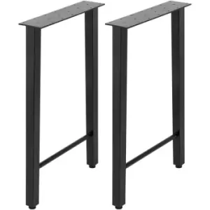 Image of Metal Table Legs Set of 2, Dining Table Legs 28" Height Desk Legs Trapezoid Shape Bench Legs Feet Industrial diy Coffee Table Legs 661lbs Load