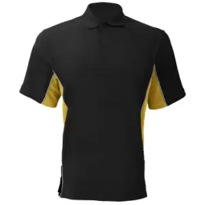 Image of GamegearA Mens Track Pique Short Sleeve Polo Shirt Top (S) (Black/Gold/White)