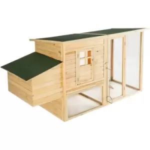 Image of Tectake - Rabbit hutch / chicken coop Isabella 198x75x102cm - rabbit run, guinea pig hutch, chicken hut - brown