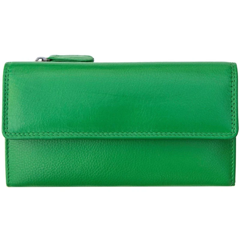 Image of PRIMEHIDE 'Verona' Leather Large Bifold Purse Green