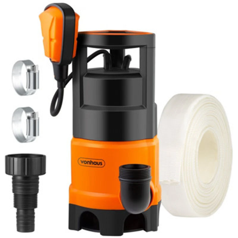 Image of VonHaus 400W 8m Hose Submersible Water Pump Black unisex