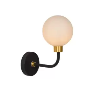 Image of Lucide Berend Classic Wall Light Bathroom 1xG9 IP44 Black