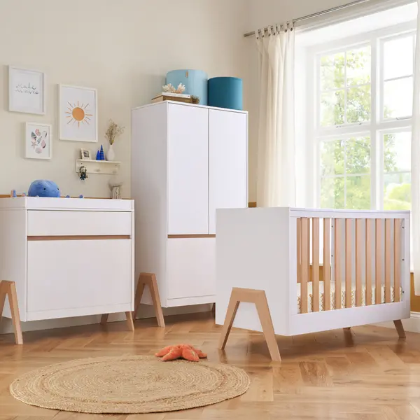 Image of Tutti Bambini Fuori Mini 3 Piece Nursery Furniture Set White