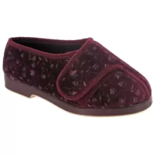 Image of GBS Nola Extra Wide Fit Ladies Slipper / Womens Slippers (9 UK) (Wine)