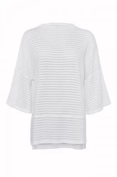 Image of French Connection Beka Sheer Rib Jersey Top White