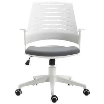 Image of Vinsetto PU Plastic Adjustable Armrest Home Office Chair - White