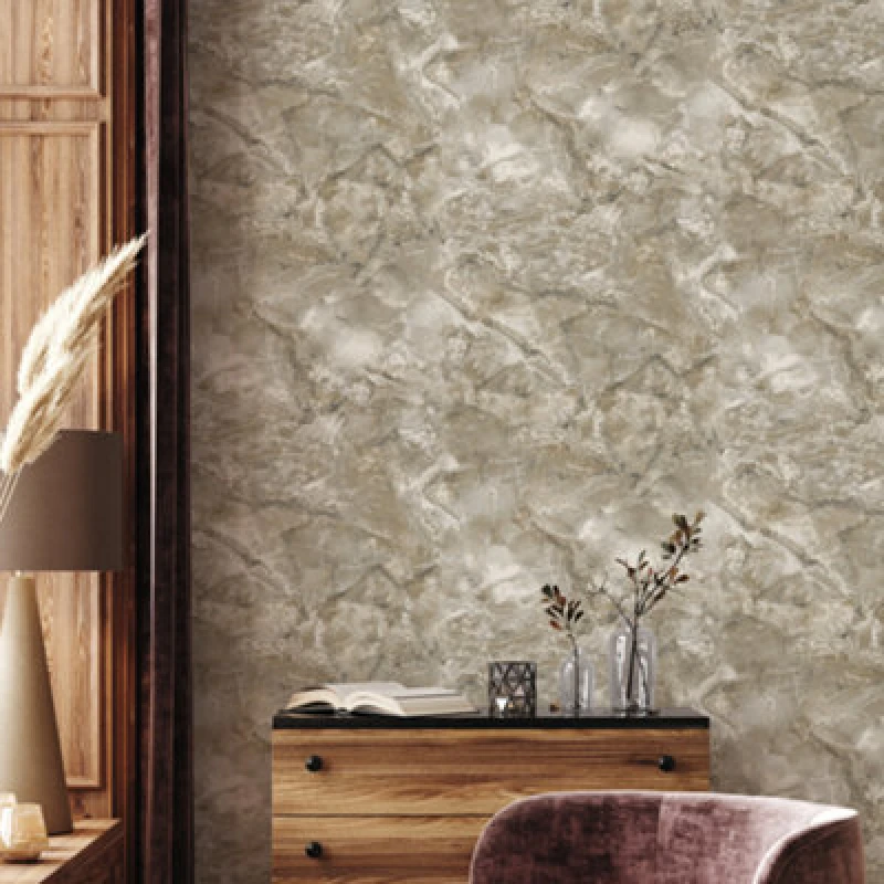 Image of Rasch Vasari Carlotta Mocha Brown Marble Heavyweight Wallpaper 400327