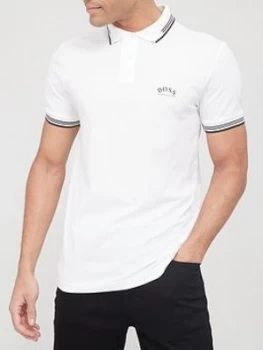 Image of Hugo Boss Athleisure Paul Curved Logo Polo Shirt White Size XL Men