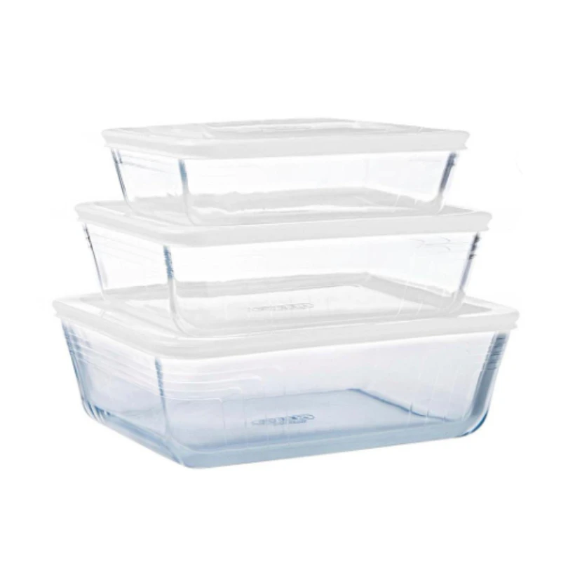 Image of Pyrex Cook & Freeze Rectangular Containers Set of 3 None unisex One size