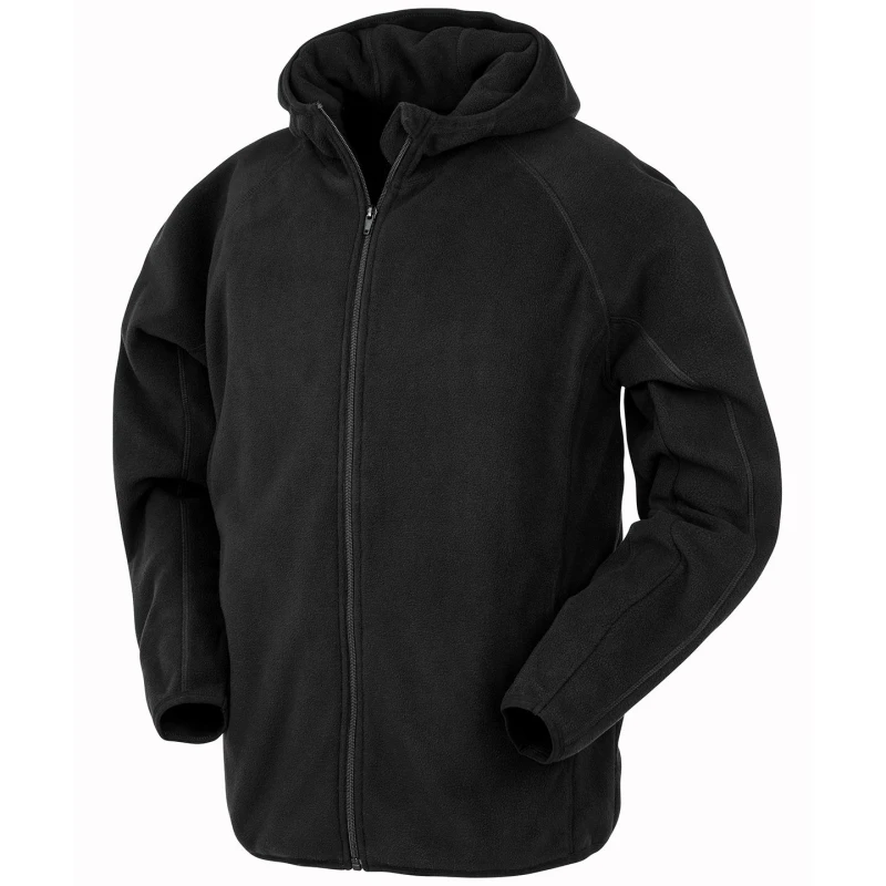 Image of Result Result Men Hooded Fleece Jacket in Black Size: X-Small Black XS Male 5059699692527