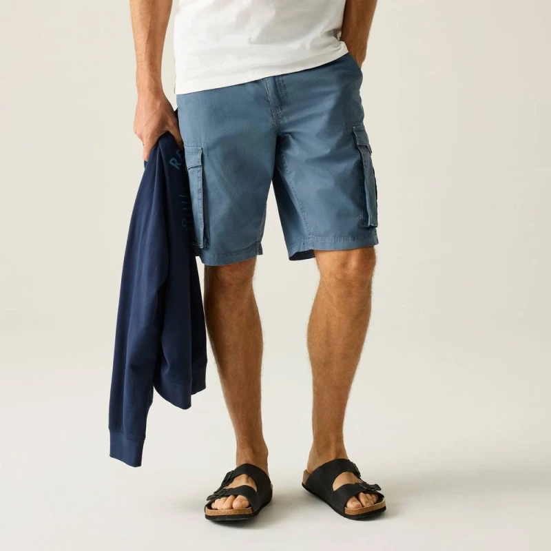 Image of Regatta Mens Shorebay II Cargo Shorts in Mid Blue Size: 34 Mid Blue Male 34